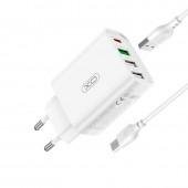 МЗП XO L120 20W/USB-C + 18W/USB-A + MicroUSB cable White