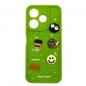 Чехол TPU Toys Case для Xiaomi Redmi 13 4G/ Poco M6 4G (Light Green / Always Happy)