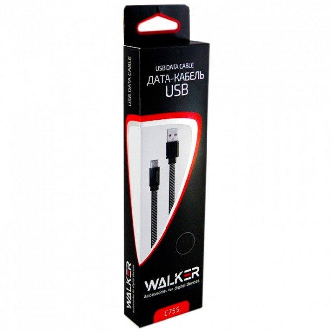 USB Кабель WALKER C755 Lightning Black-2