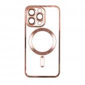 Чехол TPU Metallic Full Camera with Magsafe для iPhone 14 Rose Gold