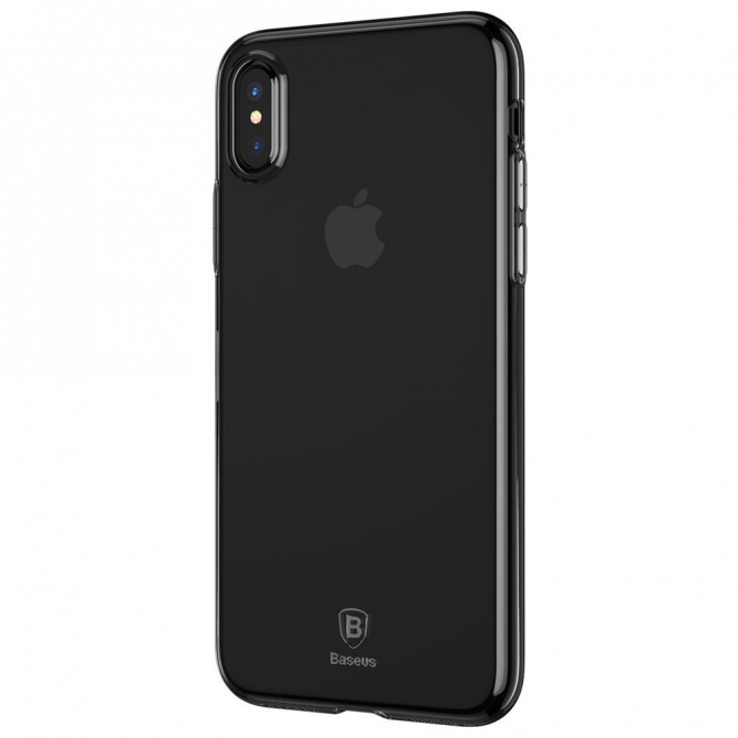 Чохол Baseus Simple Series Case для iPhone X (Clean TPU) Прозорий чорний (B01)-2
