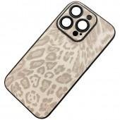 Чохол-накладка шкіряний Leopard Print для iPhone 15 Pro White