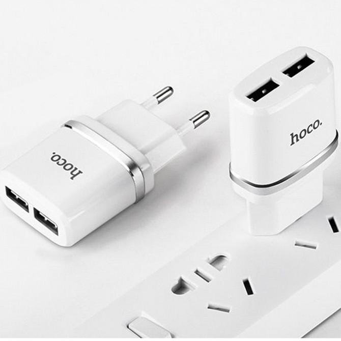 Мережевий зарядний пристрій 2USB Hoco C12 Білий + USB Cable iPhone 6 (2.4A)-3