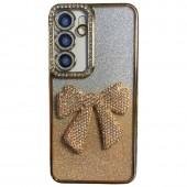 Накладка Glossy Bow для Samsung S25 Gold