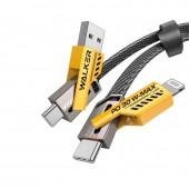Кабель WALKER C990 4в1 65W USB+Type-C+Lightning трансформер
