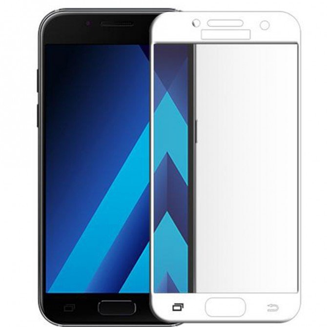 Защитное стекло для SAMSUNG A320 Galaxy A3 2017 Full Glue (0.25 мм, 2.5D, белое) ЛЮКС