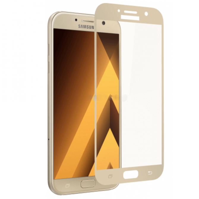 Захисне скло для SAMSUNG A720 Galaxy A7 2017 (Full Glue (0.25 мм, 2.5D, золотий) ЛЮКС