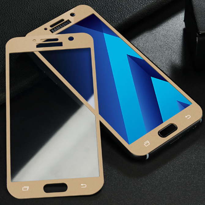 Захисне скло для SAMSUNG A720 Galaxy A7 2017 (Full Glue (0.25 мм, 2.5D, золотий) ЛЮКС-1