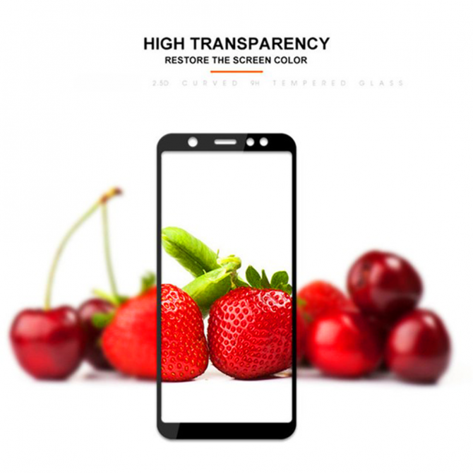 Захисне скло для SAMSUNG A600 Galaxy A6 2018 (Full Glue (0.25 мм, 2.5D, чорний) ЛЮКС-2