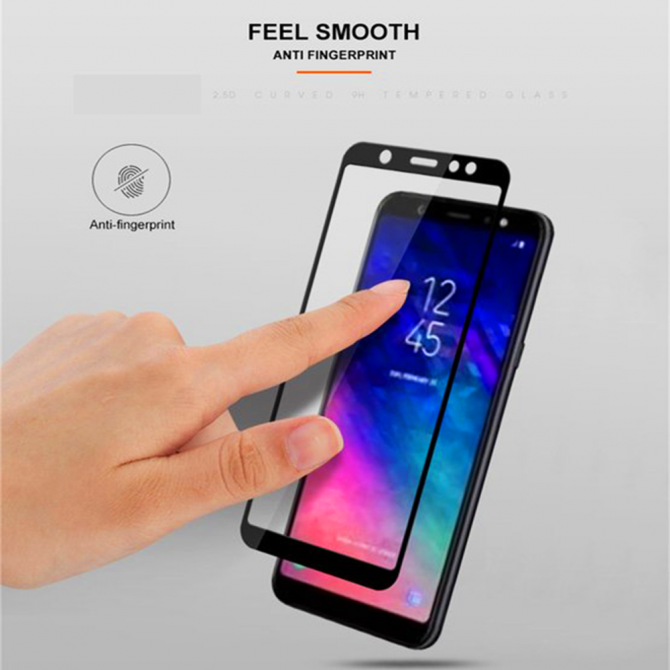 Захисне скло для SAMSUNG A600 Galaxy A6 2018 (Full Glue (0.25 мм, 2.5D, чорний) ЛЮКС-3