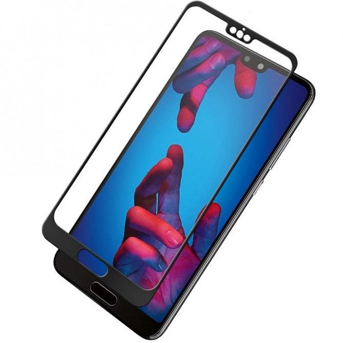 Захисне скло для HUAWEI P20 Full Glue (0.25 мм, 2.5D, чорне) ЛЮКС-4