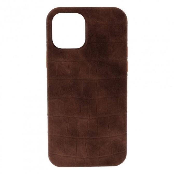 Чехол Leather Croc Case для Apple Iphone 12/12 Pro Brown-1