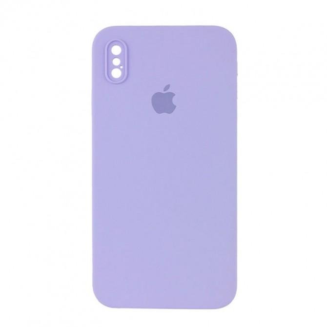 Силіконовий чохол для iPhone Xs Max Бузковий FULL (SQUARE SHAPE)