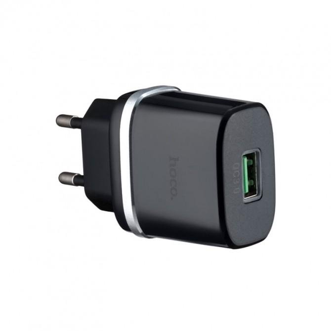 Мережевий зарядний пристрій 1USB Hoco C12Q QC Black-1