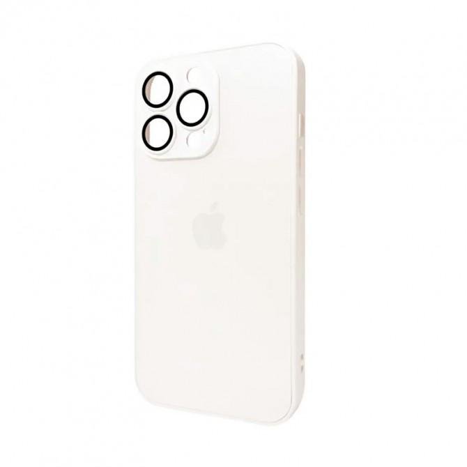 Чохол AG Glass Matt Frame Color Logo for Apple iPhone 11 Pro Max Pearly White