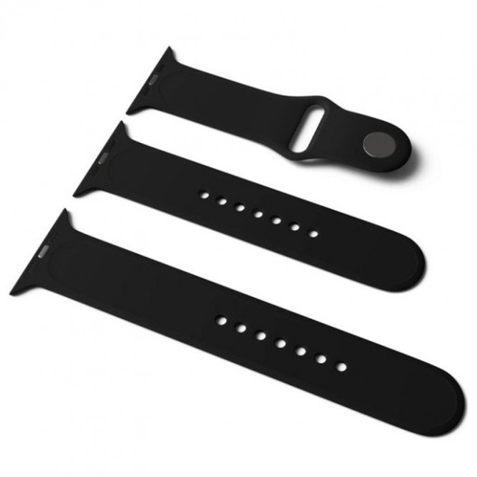 Ремінець для Apple Watch 42/44/45/46/49mm Sport Band 3 pcs (S/M & M/L) Black