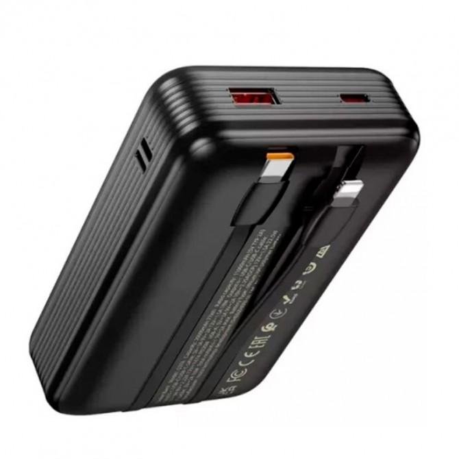 Дополнительная батарея Hoco Q37A Graceful 22.5W+PD20W with 2 cables (20000 mAh) Black-1