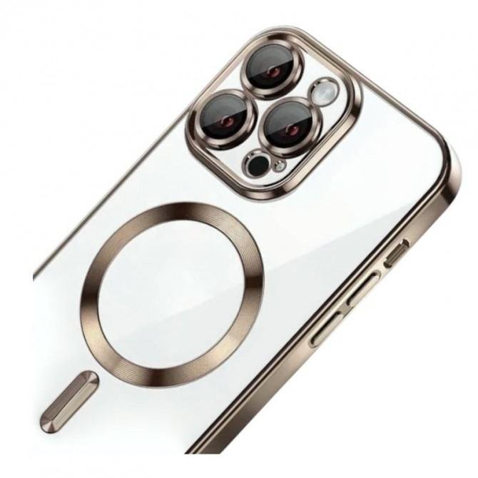 Силіконовий чохол SHINING with MagSafe для iPhone 15 Pro Max Коричневий-2