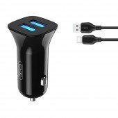 Автомобильное зарядное устройство XO TZ10 2.4A/2 USB + MicroUSB Black Автомобильное зарядное устройство XO TZ10 2.4A/2 USB + MicroUSB Black