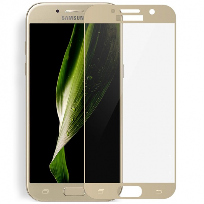Защитное стекло для SAMSUNG A720 Galaxy A7 (2017) Full Glue (0.3 мм, 2.5D, золотое)