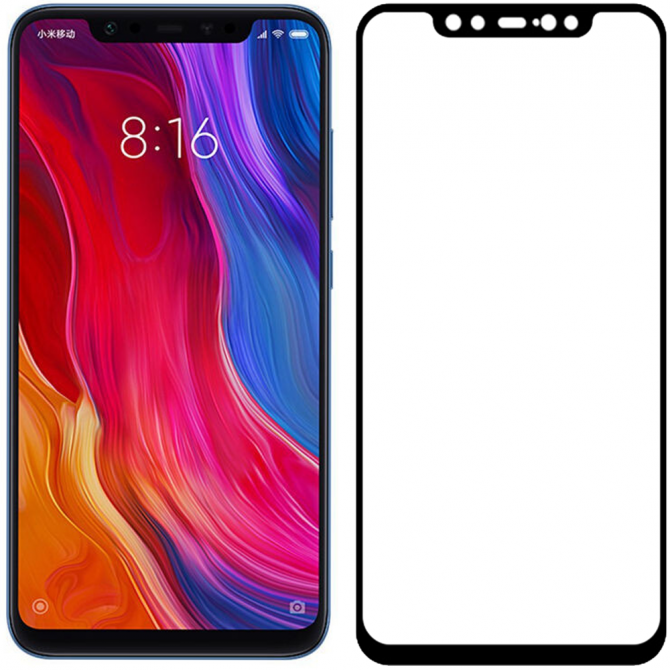 Захисне скло для XIAOMI Mi8/Mi8 Pro Full Glue (0.3 мм, 2.5D, чорне)