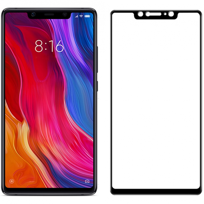 Защитное стекло для XIAOMI Mi8 SE Full Glue (0.3 мм, 2.5D, чёрное)-1
