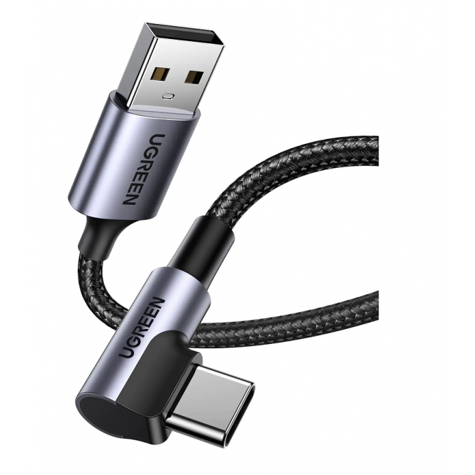 Кабель USB UGREEN US284 Right Angle Type-C Space Grey