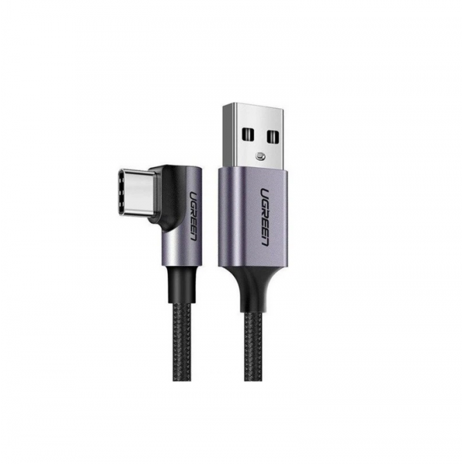 Кабель USB UGREEN US284 Right Angle Type-C Space Grey-1