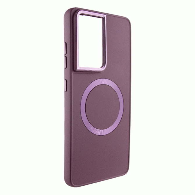 TPU чохол Bonbon Metal Style with MagSafe для Samsung Galaxy S24 Ultra Бордовий