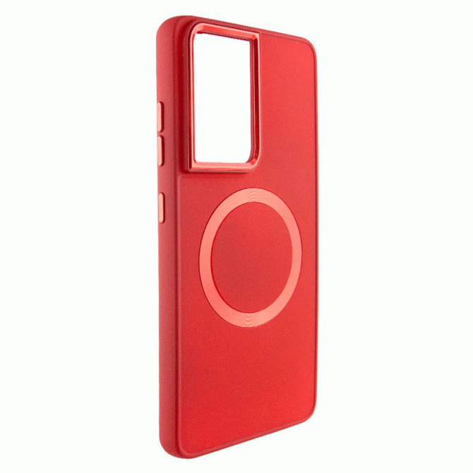 TPU чехол Bonbon Metal Style with MagSafe для Samsung Galaxy S24 Ultra Красный