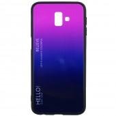 Чехол TPU Gradient HELLO Glass для Samsung J6 Plus Розовый