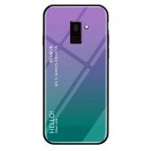 Чохол TPU Gradient HELLO Glass для Samsung J6 Plus Блакитний Чохол TPU Gradient HELLO Glass для Samsung J6 Plus Блакитний