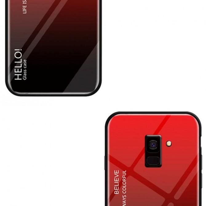 Чехол TPU Gradient HELLO Glass для Samsung A8 Красный-2