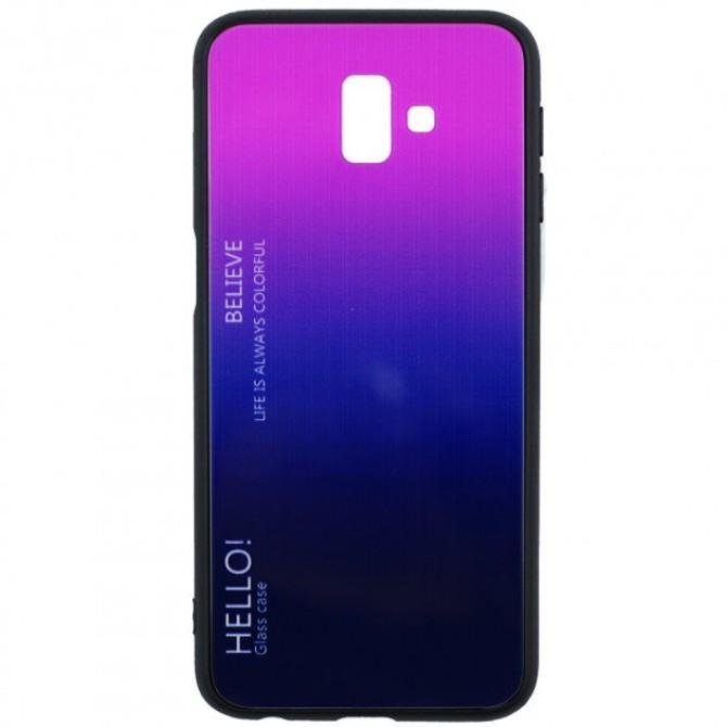 Чехол TPU Gradient HELLO Glass для Samsung A8 Plus Розовый-3