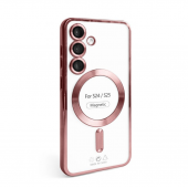 Силиконовый чехол SHINING with MagSafe для Samsung Galaxy S24/S25 Rose Gold