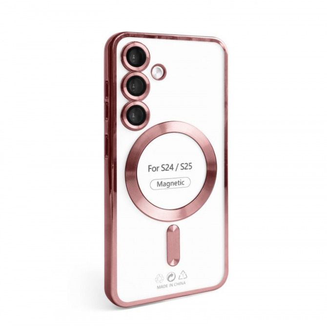 Силиконовый чехол SHINING with MagSafe для Samsung Galaxy S24/S25 Rose Gold
