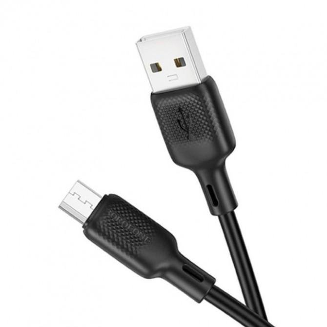 USB Кабель Borofone BX113 Lenny MicroUSB 3A Black 2m-1
