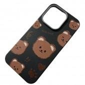 Накладка Happy Bear для iPhone 15 Pro Max Black