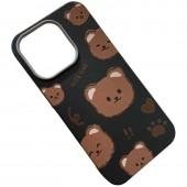 Накладка Happy Bear для iPhone 15 Pro Max Black