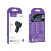 Автомобильное зарядное устройство 1USB+Type-C Hoco Z63B Barry 48w dual port PD30W+QC3.0 Black