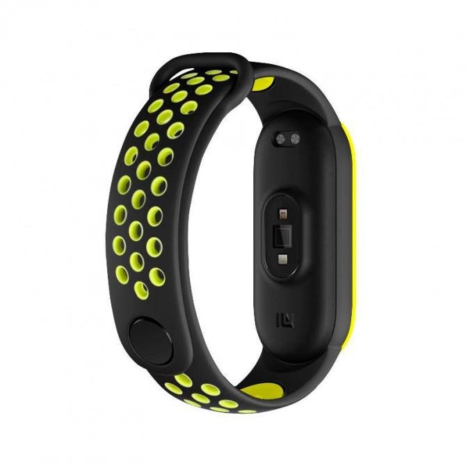 Ремешок для браслета Mi Band 5/6 SPORT Black/Green-1