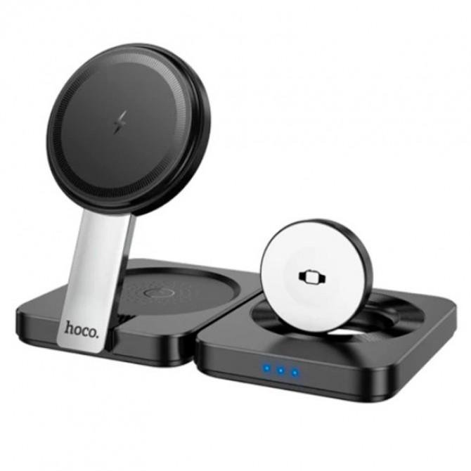 Беспроводное зарядное устройство Hoco CQ11 Ingenious folding 3in1 magnetic Black