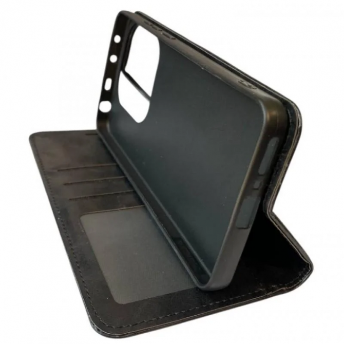 Чохол-книжка Lines Leather for Xiaomi Redmi Note 14 Pro 4G Black-2