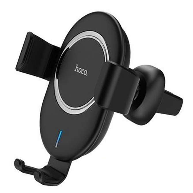 Автодержатель Hoco CW17 + Беспроводная зарядка Чёрный-3