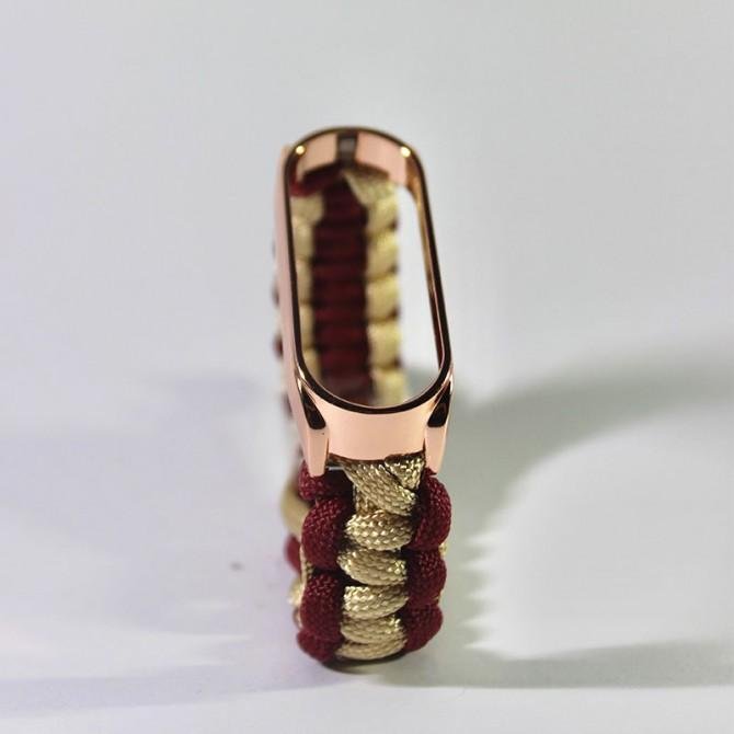 Ремінець для Xiaomi Band 5/6 Caterpillar design Gold/Chocolate