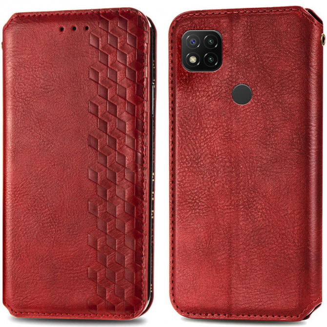 Чехол-книжка GETMAN Cubic for Xiaomi Redmi 9C Red-3