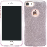 Чохол Silicone 3in1 Блискітки для iPhone 7 Рожевий