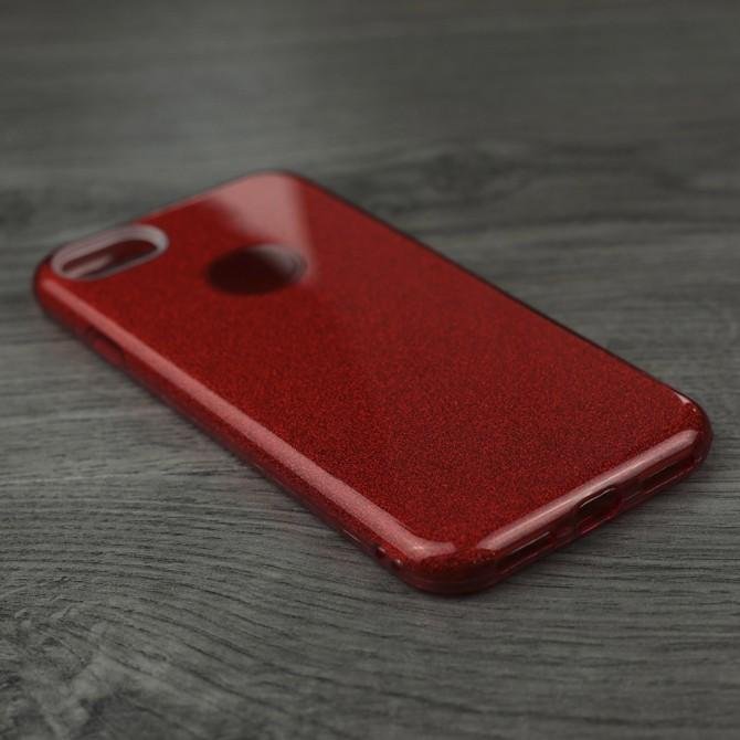 Чехол Silicone 3in1 Блёстки для iPhone 7 Red-2