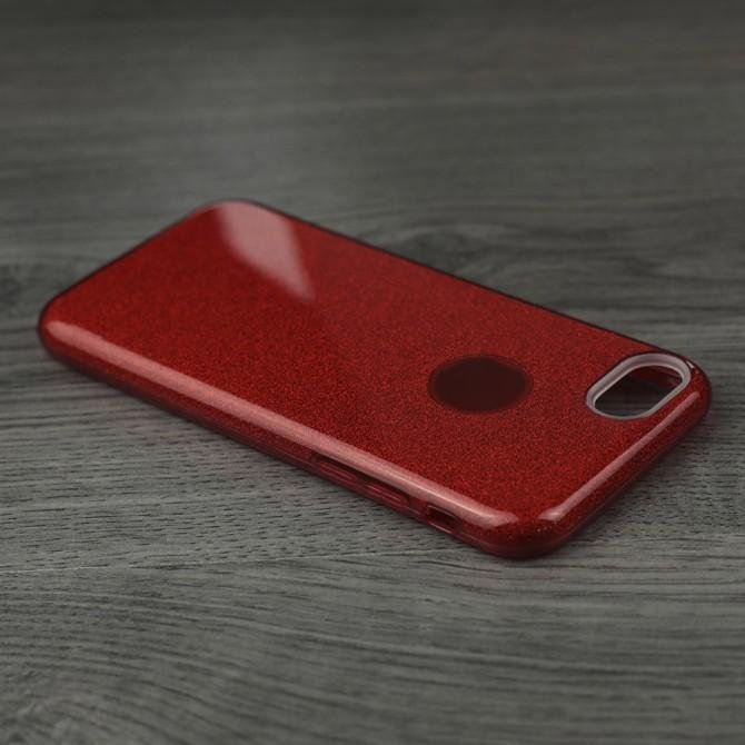 Чехол Silicone 3in1 Блёстки для iPhone 7 Red-3