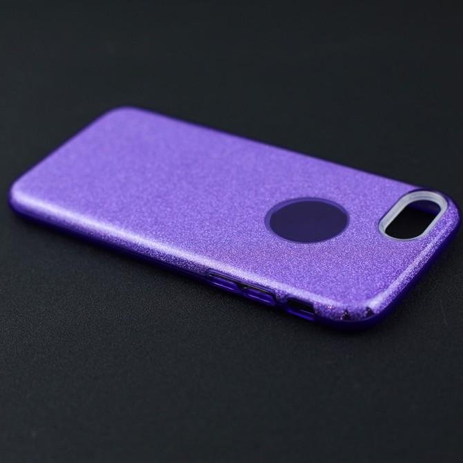 Чехол Silicone 3in1 Блёстки для iPhone 7 Violet-3